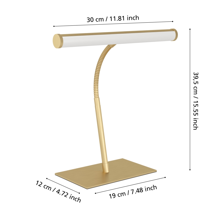 Eglo - Lampada da tavolo dimmerabile a sfioramento LED/5W/230V 2700/4000/6500K dorata