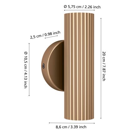 Eglo - Applique da parete 2xGU10/5W/230V dorata