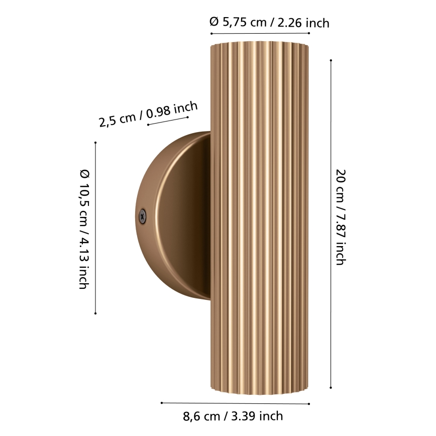 Eglo - Applique da parete 2xGU10/5W/230V dorata