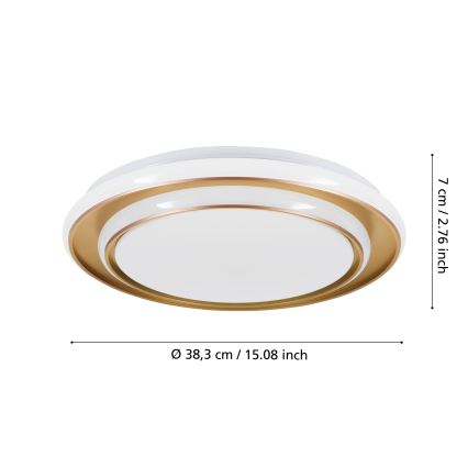 Eglo - Plafoniera LED/24W/230V 2700/4000/6500K Ø 40 cm oro