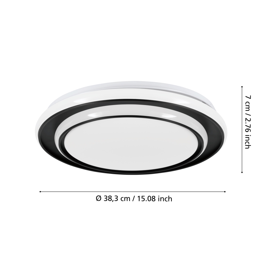 Eglo - Plafoniera LED/24W/230V 2700/4000/6500K Ø 40 cm nera