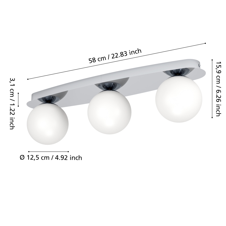 Eglo - Plafoniera LED per bagno 3xG9/4,2W/230V IP44 cromo lucido