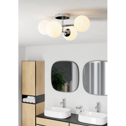 Eglo - Plafoniera LED da bagno a montaggio superficiale 4xG9/4,2W/230V IP44 cromo lucido