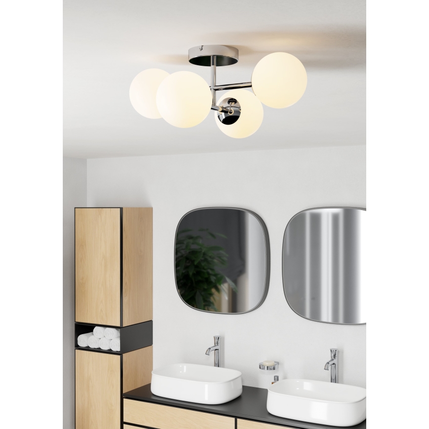 Eglo - Plafoniera LED da bagno a montaggio superficiale 4xG9/4,2W/230V IP44 cromo lucido