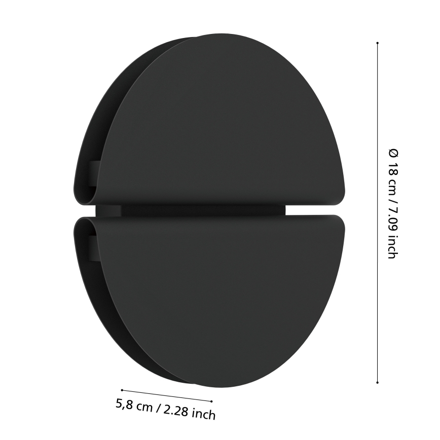 Eglo - Applique da parete per esterni LED/4,5W/230V 2700/4000/6500K IP44 nera