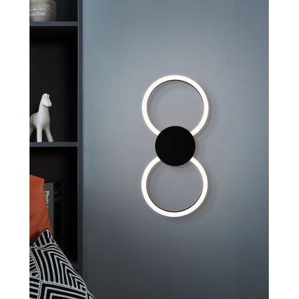 Eglo - Applique da parete LED/20W/230V + LED/0,91W nera