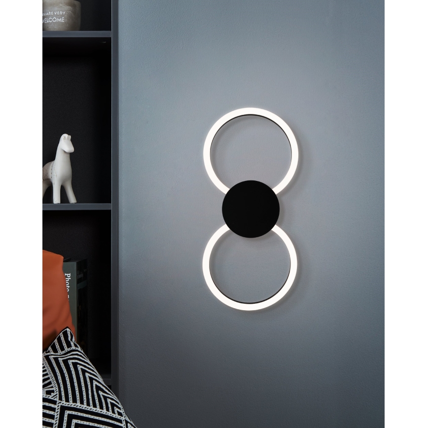 Eglo - Applique da parete LED/20W/230V + LED/0,91W nera