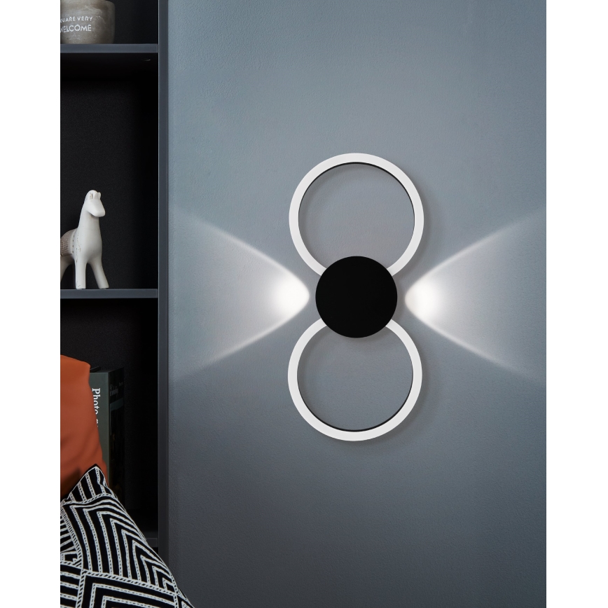 Eglo - Applique da parete LED/20W/230V + LED/0,91W nera
