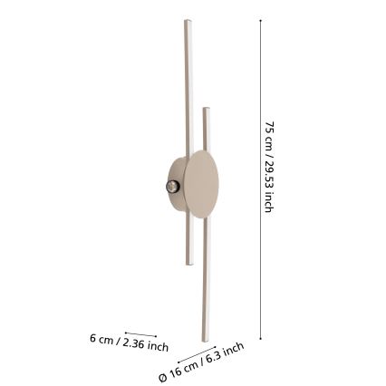 Eglo - Lampada da parete a LED 20W/230V + LED 0,91W beige