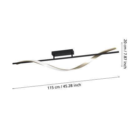 Eglo - Plafoniera LED 20W/230V 2700/4000/6500K nero/oro