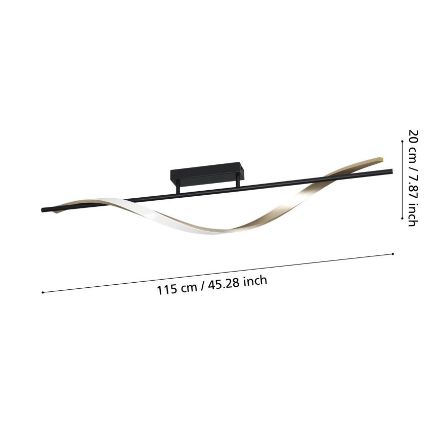 Eglo - Plafoniera LED 20W/230V 2700/4000/6500K nero/oro