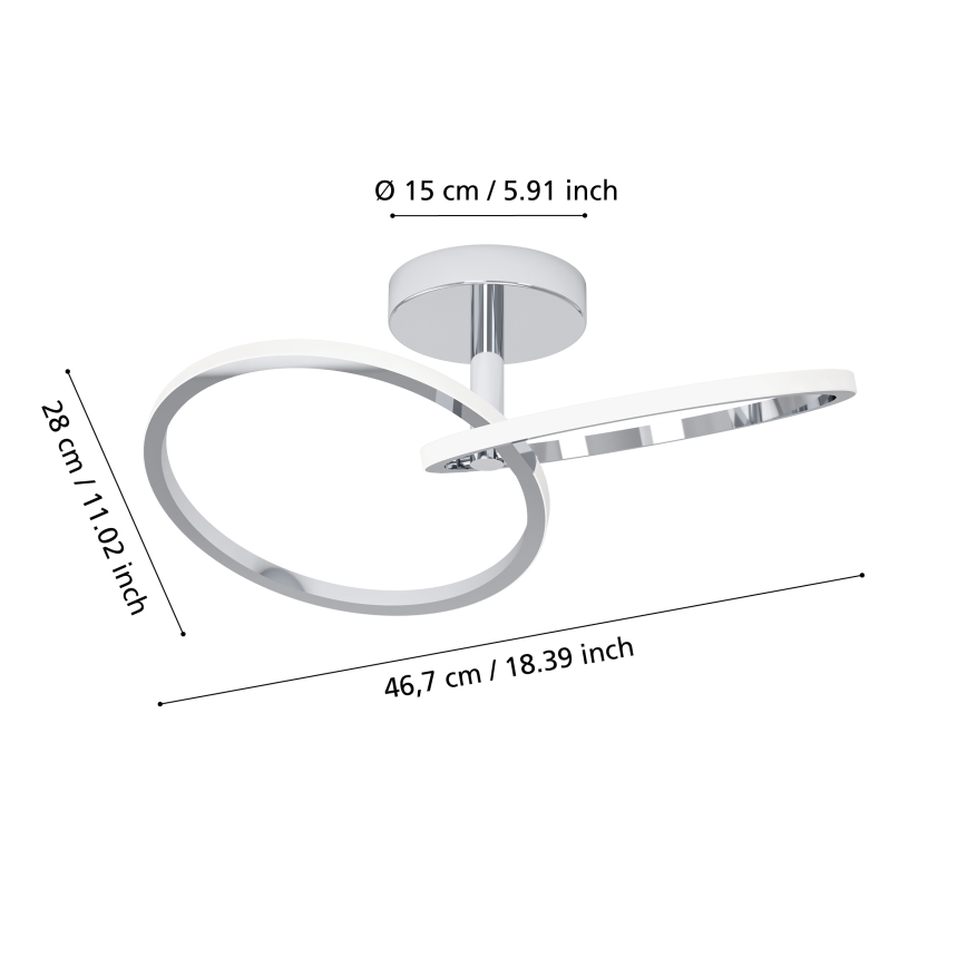 Eglo - Plafoniera LED/12W/230V 2700/4000/6500K cromo lucido