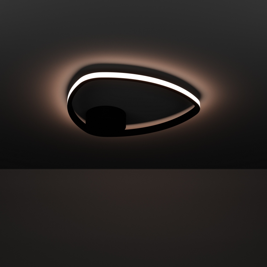 Eglo - Plafoniera LED, 9,7 W, 230 V, 2700/4000/6500 K, Ø 37,5 cm, nera