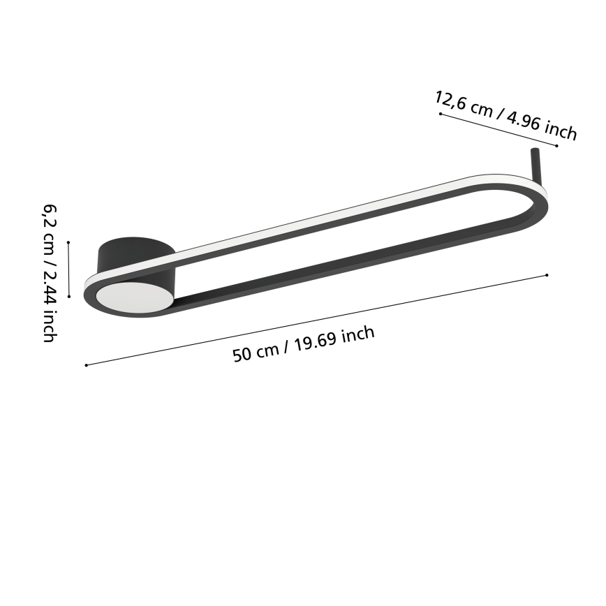 Eglo - Plafoniera LED/24W/230V 2700/4000/6500K nera