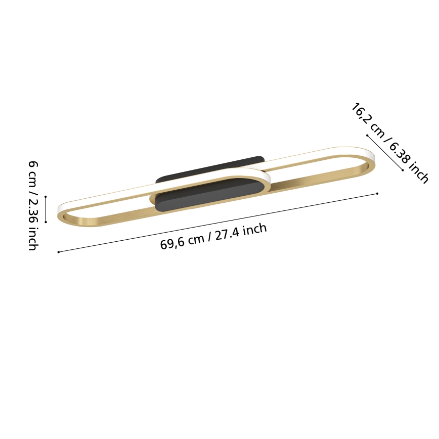 Eglo - Plafoniera LED 20W/230V 2700/4000/6500K, finitura oro