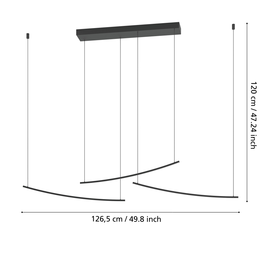 Eglo - Lampadario a sospensione dimmerabile su cavo LED/22W/230V 2700/4000/6500K nero