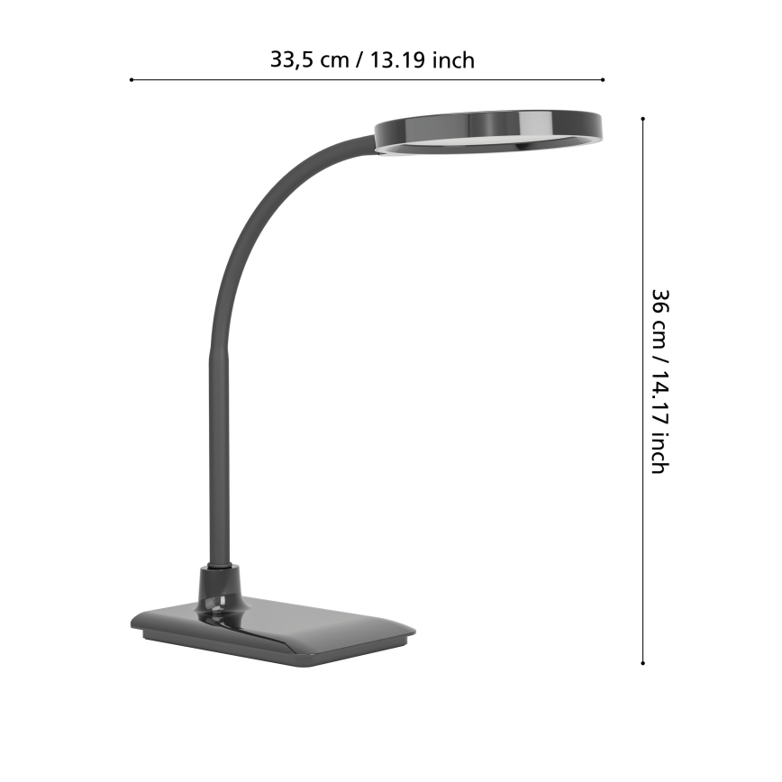 Eglo - Lampada da tavolo flessibile dimmerabile a LED/5,5W/230V 2700/4000/6500K nera