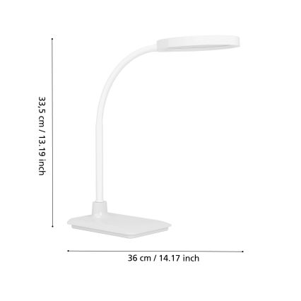 Eglo - Lampada da tavolo flessibile dimmerabile a LED/5,5W/230V 2700/4000/6500K bianco