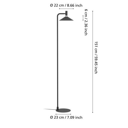 Eglo - Piantana dimmerabile LED RGBW LED/7,5W/230V 2700-6500K nero