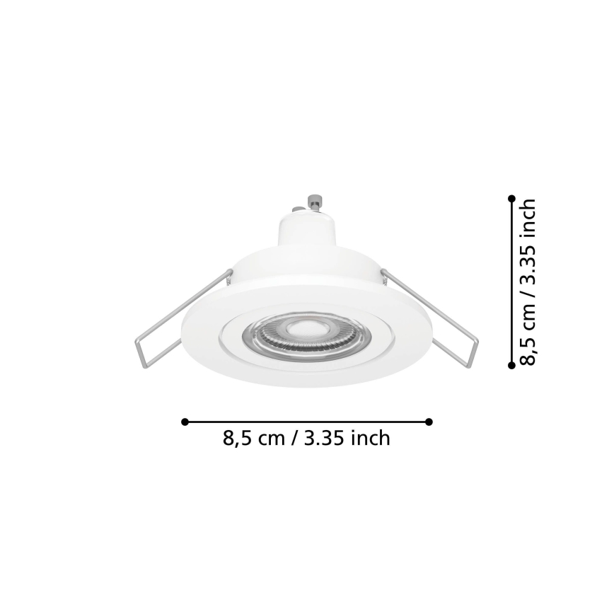Eglo - Spot LED da incasso per bagno 1xGU10/4,5W/230V IP44 bianco