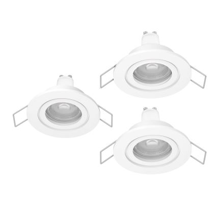 Eglo - Set da 3 faretti LED da incasso per bagno 1xGU10/4,5W/230V IP44 bianco