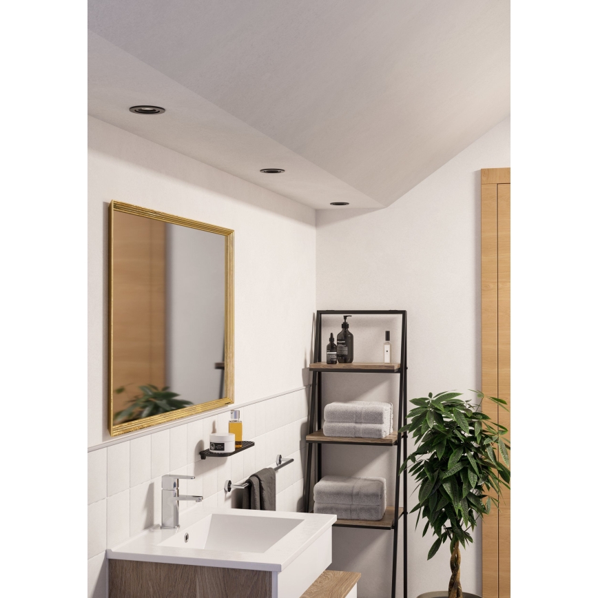 Eglo - Set 3x faretti LED da incasso per bagno 1xGU10/4,5W/230V IP44 nero