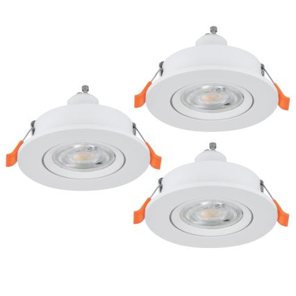 Eglo - Set da 3 faretti da incasso LED 1x GU10/4,5W/230V, bianco
