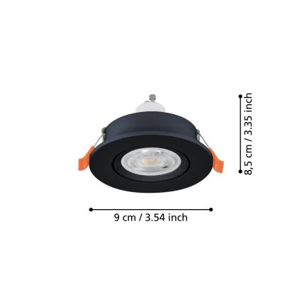 Eglo - Faretto da incasso a LED 1xGU10/4,5W/230V nero