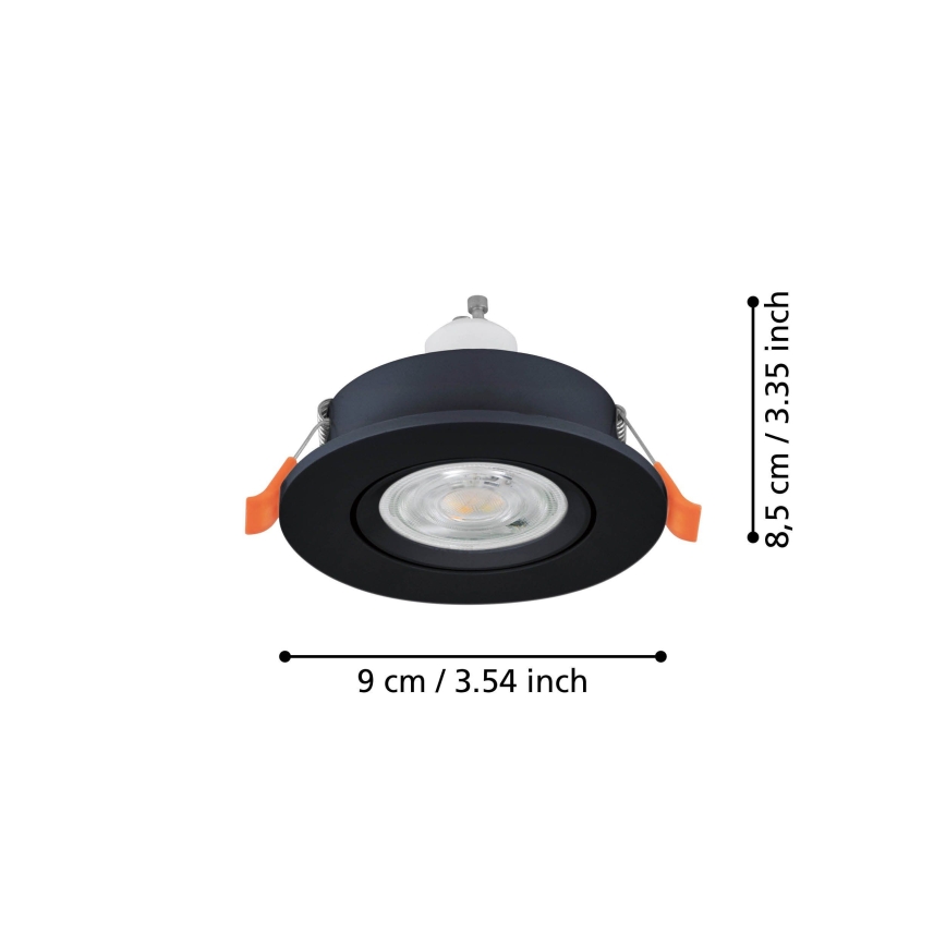 Eglo - Faretto da incasso a LED 1xGU10/4,5W/230V nero
