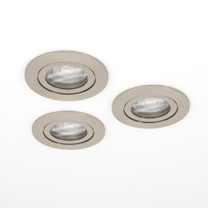 Eglo - Set da 3 faretti LED da incasso 1xGU10/4,5W/230V cromo opaco