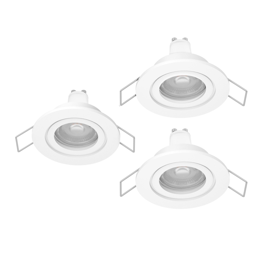 Eglo - Set 3x faretti LED da incasso per bagno 1x GU10/4,5W/230V IP44 bianco