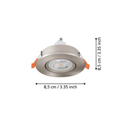 Eglo - Faretto LED da incasso per bagno 1xGU10/4,5W/230V IP44 cromo satinato