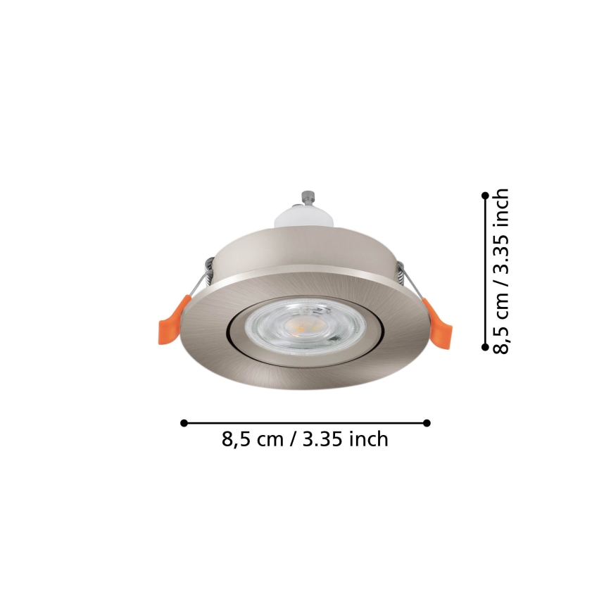 Eglo - Faretto LED da incasso per bagno 1xGU10/4,5W/230V IP44 cromo satinato
