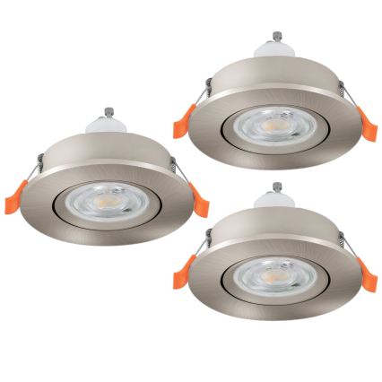 Eglo - Set da 3 faretti LED da incasso per bagno 1xGU10/4,5W/230V IP44 cromo opaco