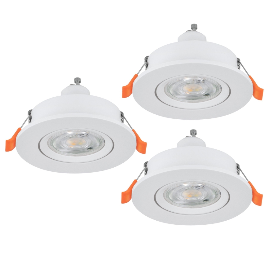 Eglo - Set da 3 faretti LED da incasso 1xGU10/4,5W/230V, bianco