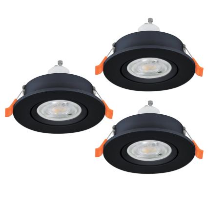 Eglo - Set da 3 faretti LED da incasso, 1xGU10/4,5W/230V, nero