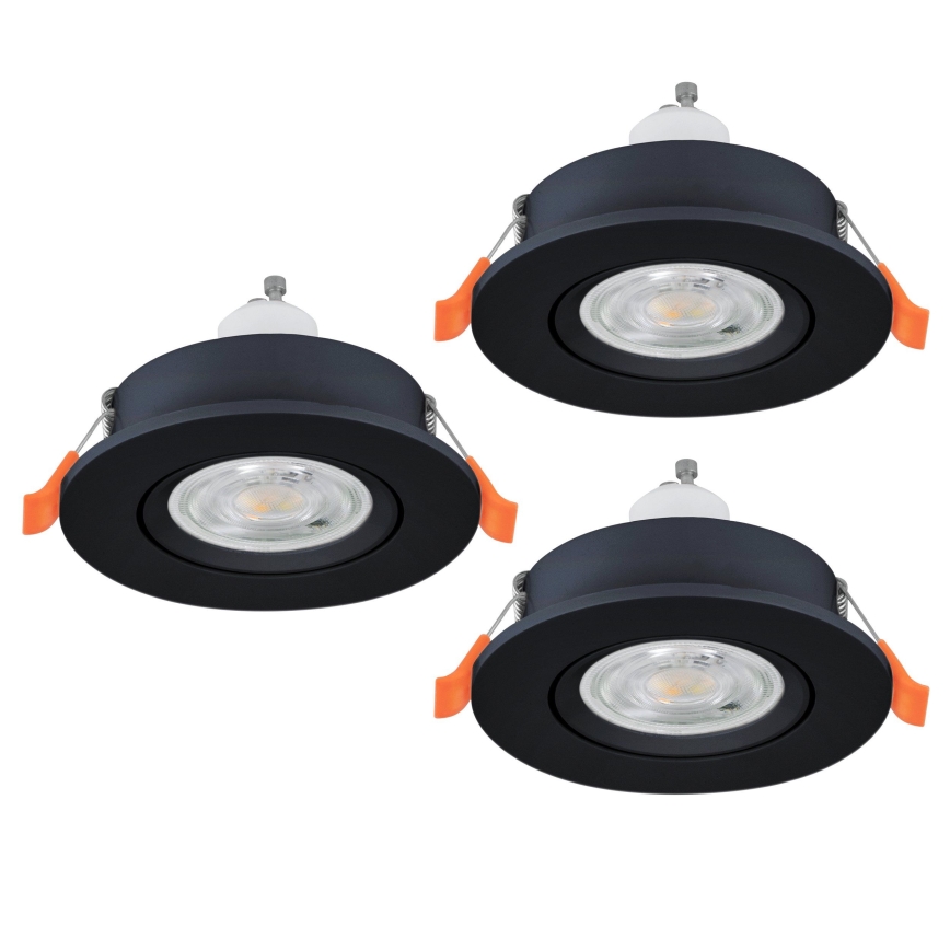 Eglo - Set da 3 faretti LED da incasso, 1xGU10/4,5W/230V, nero