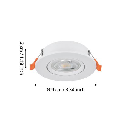 Eglo - Faretto da incasso a LED/4,8W/230V 2700/4000/6500K bianco
