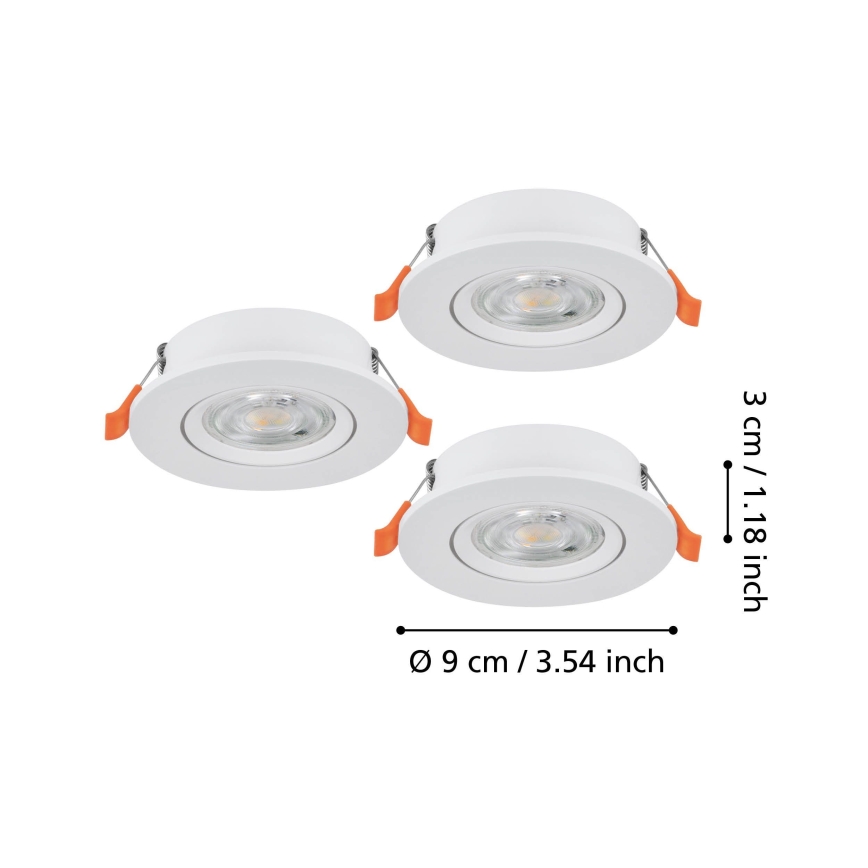Eglo - Set da 3 faretti da incasso LED/4,8W/230V 2700/4000/6500K bianco
