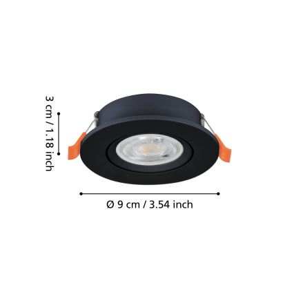 Eglo - Spot da incasso LED/4,8W/230V 2700/4000/6500K nero