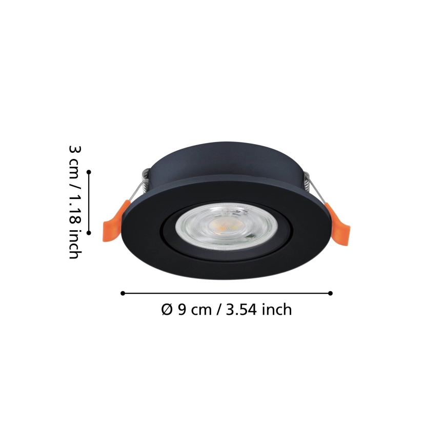 Eglo - Spot da incasso LED/4,8W/230V 2700/4000/6500K nero