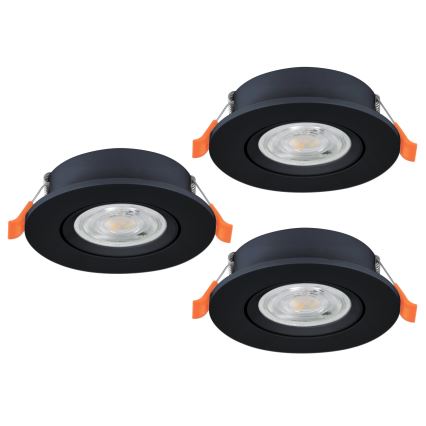 Eglo - Set da 3 faretti da incasso LED/4,8W/230V 2700/4000/6500K nero