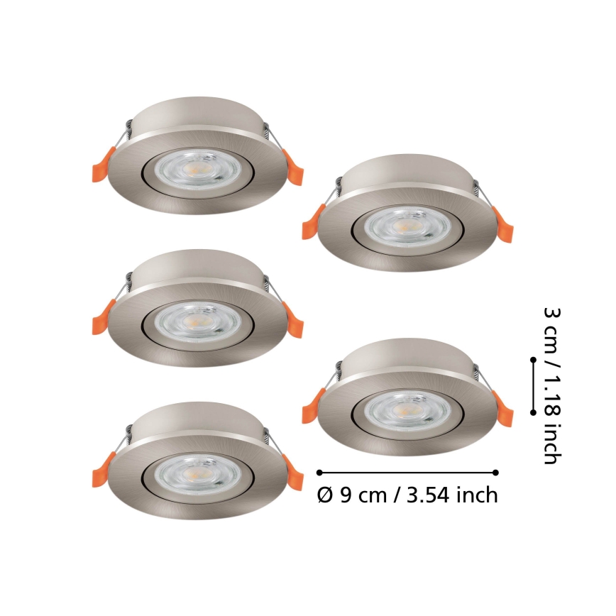 Eglo - Set da 5 faretti LED da incasso LED/4,8W/230V 2700/4000/6500K cromo opaco
