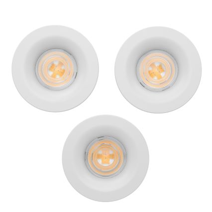 Eglo - SET 3x faretti da incasso per bagno LED/4,9W/230V 2700/4000/6500K Ø 8,8 cm IP65 bianco