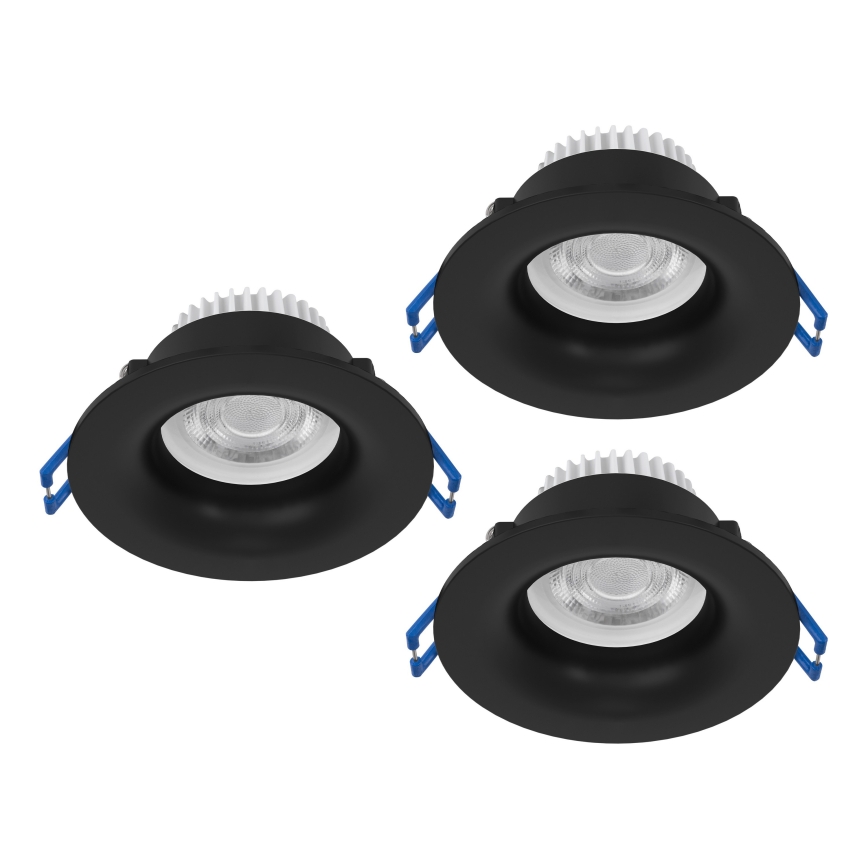 Eglo - Set da 3 faretti da incasso per bagno a LED/4,9W/230V 2700/4000/6500K Ø 8,8 cm IP65 nero