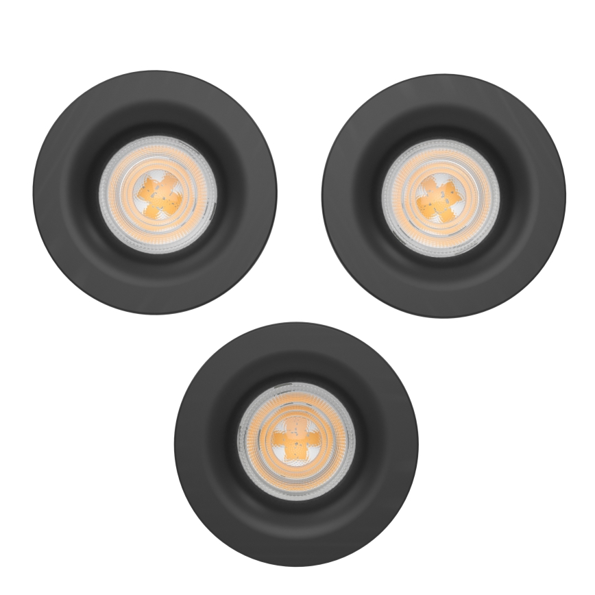 Eglo - Set da 3 faretti da incasso per bagno a LED/4,9W/230V 2700/4000/6500K Ø 8,8 cm IP65 nero