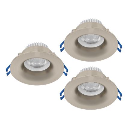 Eglo - Set da 3 faretti da incasso LED per bagno, 4,9 W / 230 V, 2700/4000/6500K, Ø 8,8 cm, IP65, finitura cromo opaco