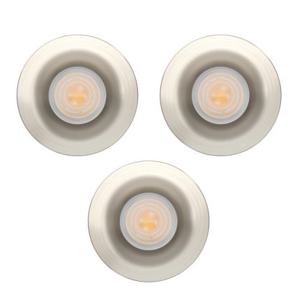 Eglo - Set da 3 faretti da incasso LED per bagno, 4,9 W / 230 V, 2700/4000/6500K, Ø 8,8 cm, IP65, finitura cromo opaco