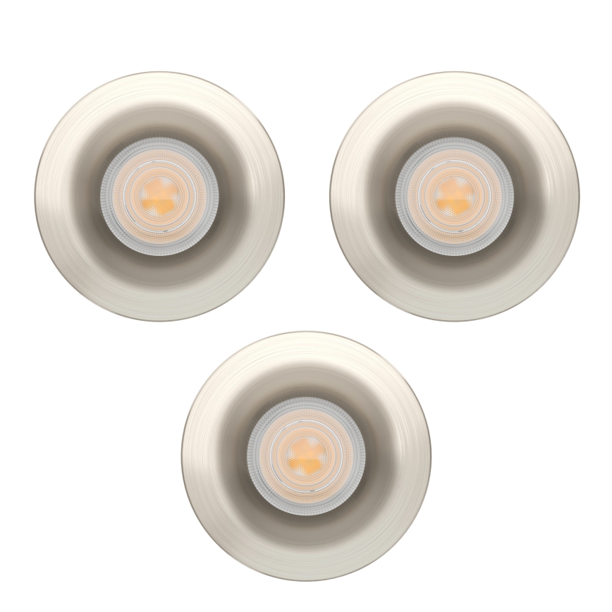 Eglo - Set da 3 faretti da incasso LED per bagno, 4,9 W / 230 V, 2700/4000/6500K, Ø 8,8 cm, IP65, finitura cromo opaco