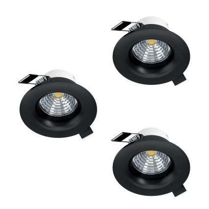 Eglo - SET 3x faretti da incasso LED dimmerabili LED/4,8W/230V Ø 8,8 cm nero